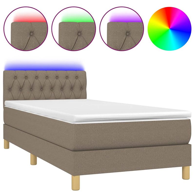 Foto van The living store boxspring bed - led verlichting - verstelbaar hoofdbord - pocketvering matras - huidvriendelijk