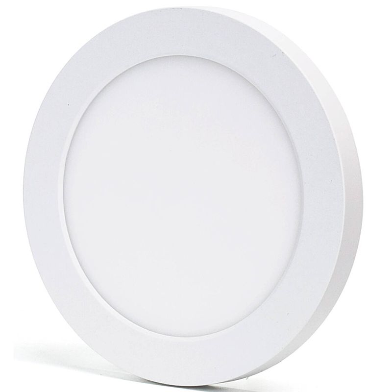 Foto van Led downlight pro - aigi foka - inbouw/opbouw - rond - 12w - aanpasbare kleur cct - mat wit - kunststof