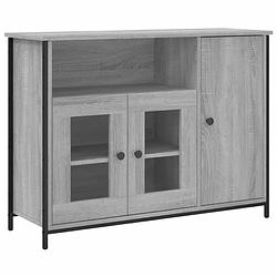 Foto van Vidaxl dressoir 100x35x75 cm bewerkt hout grijs sonoma