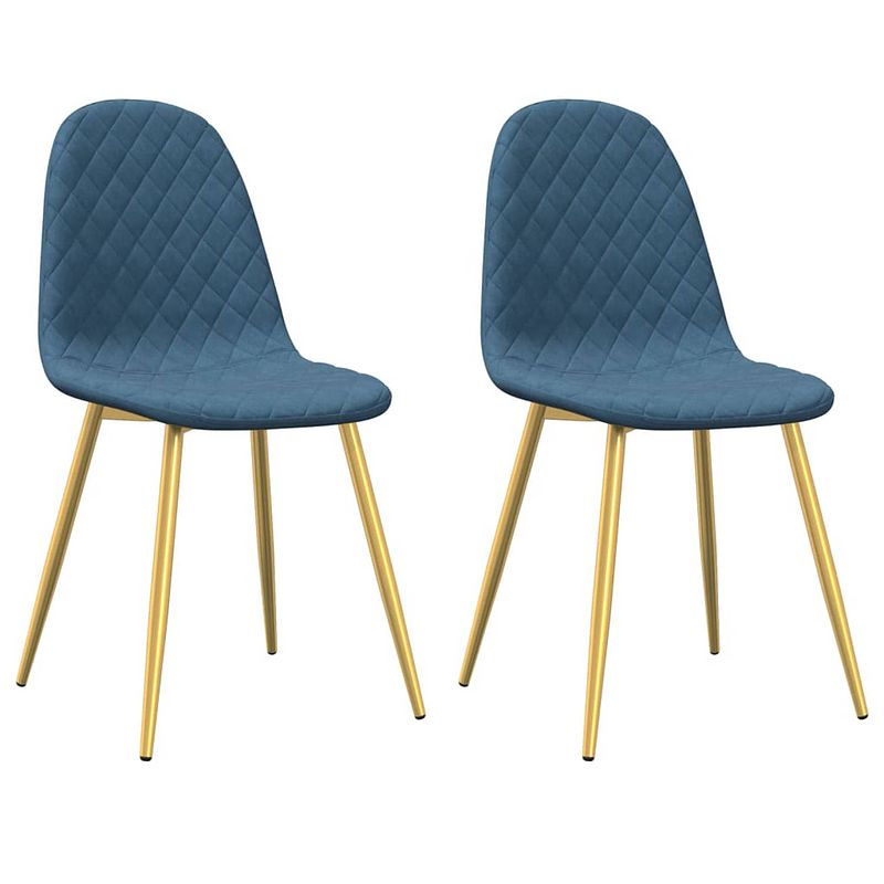 Foto van Vidaxl eetkamerstoelen 2 st fluweel blauw