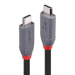 Foto van Lindy usb-kabel usb 4.0 usb-c stekker, usb-c stekker 0.8 m zwart 36947