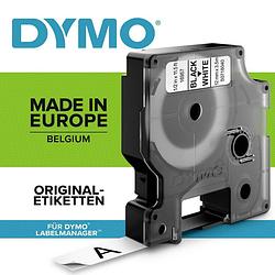 Foto van Labeltape dymo d1 s0718040 polyamide tapekleur: wit tekstkleur:zwart 12 mm 3.5 m