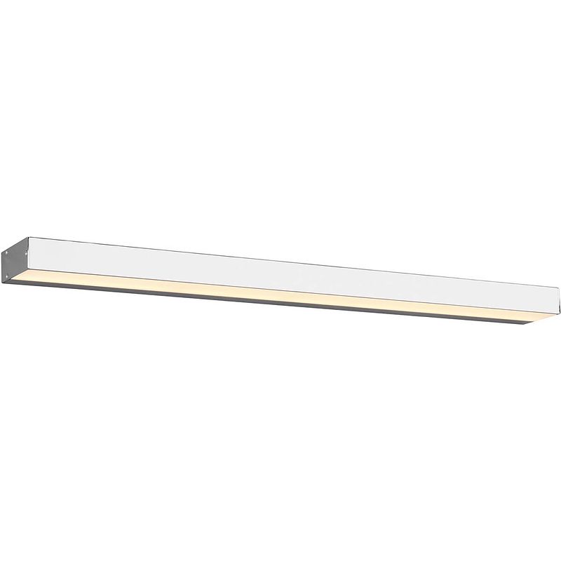 Foto van Led wandlamp - trion rolan - up en down - 13w - warm wit 3000k - rechthoek - mat chroom - aluminium