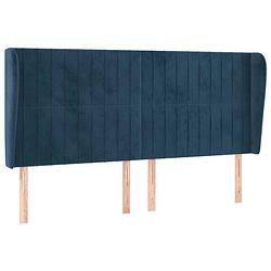 Foto van Vidaxl hoofdbord met randen 203x23x118/128 cm fluweel donkerblauw