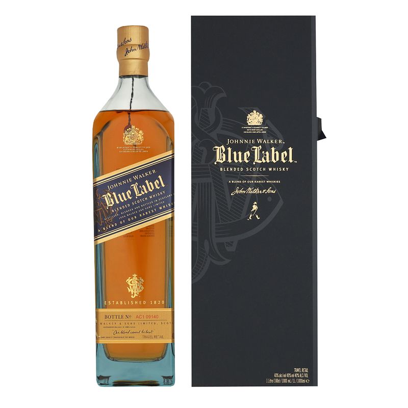 Foto van Johnnie walker blue label 1ltr whisky + giftbox