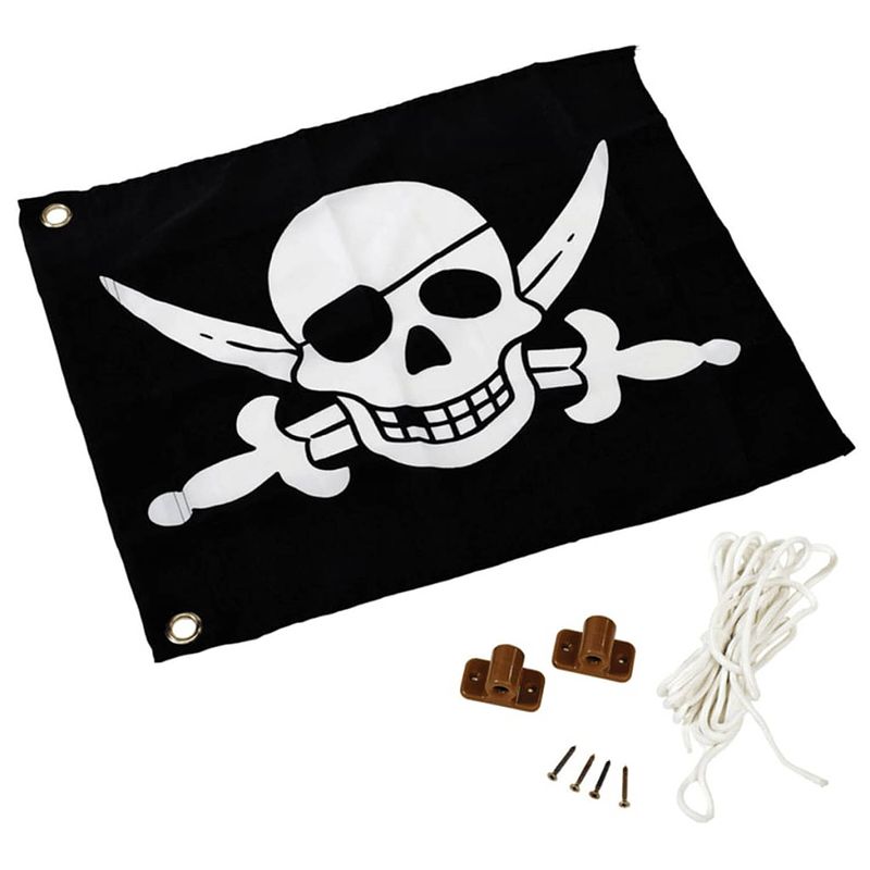 Foto van Axi speelgoed piraat vlag met liftsysteem accessoire voor speelhuis of speeltoestel
