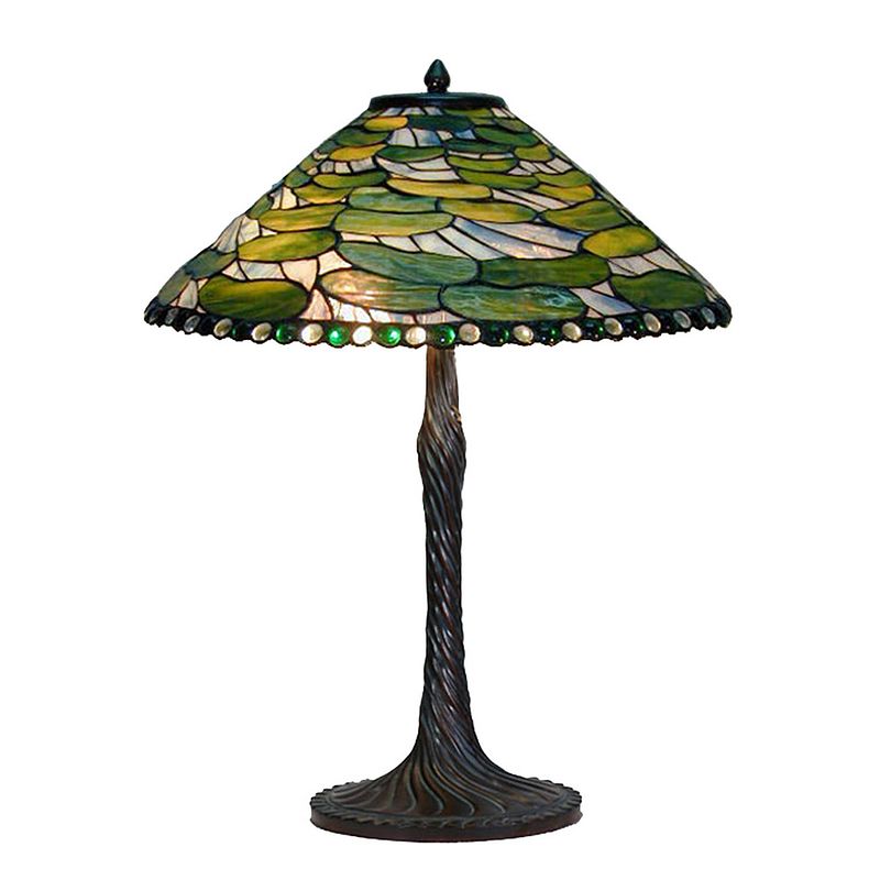 Foto van Lumilamp tiffany tafellamp ø 51x75 cm groen glas tiffany bureaulamp groen tiffany bureaulamp