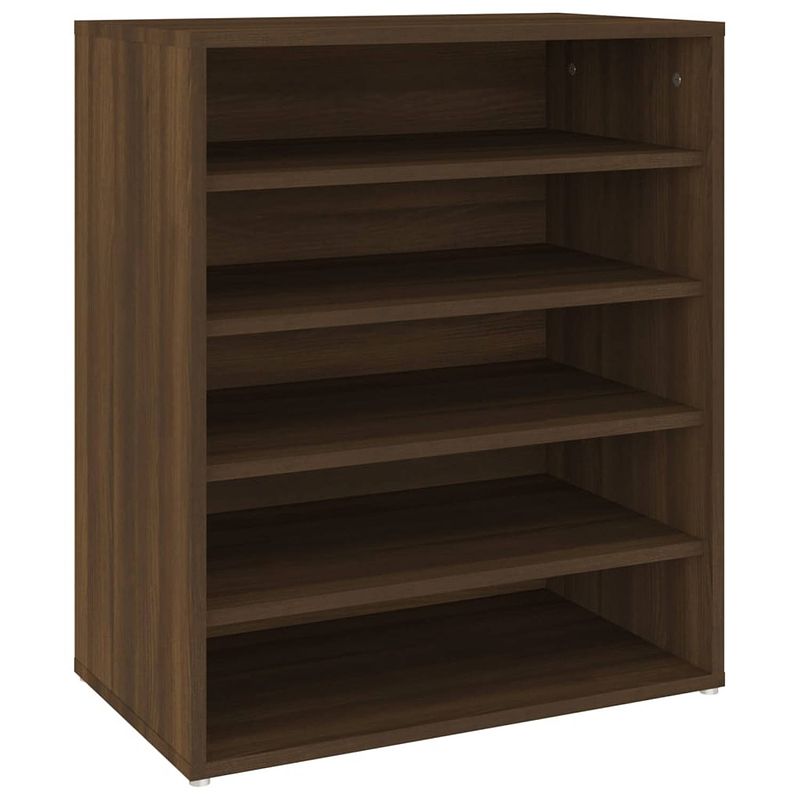 Foto van The living store schoenenkast - bruineiken - 60 x 35 x 70 cm (b x d x h) - bewerkt hout