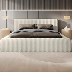 Foto van 2-persoons boxspring met opbergruimte vana - beige 140x200 cm - pocketvering - inclusief topper - dekbed-discounter.nl