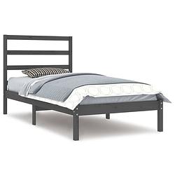 Foto van Vidaxl bedframe massief grenenhout grijs 90x200 cm