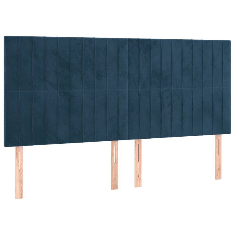 Foto van Vidaxl hoofdborden 4 st 100x5x78/88 cm fluweel donkerblauw