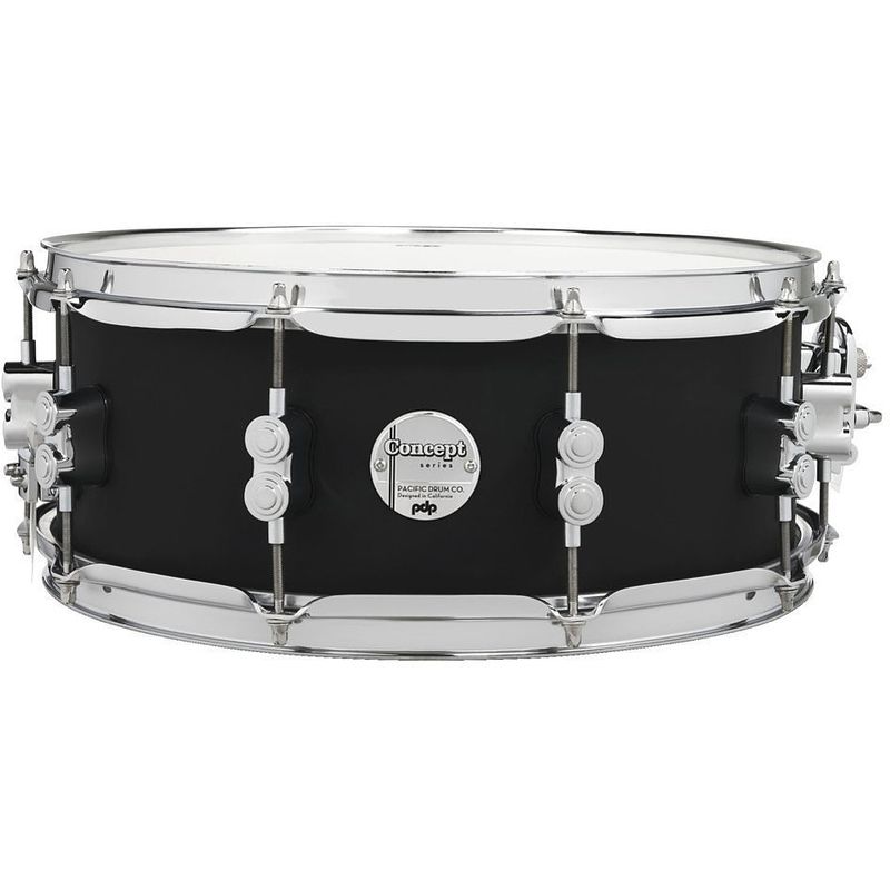 Foto van Pdp drums pd805500 concept maple finish satin black 14 x 5.5 inch snaredrum