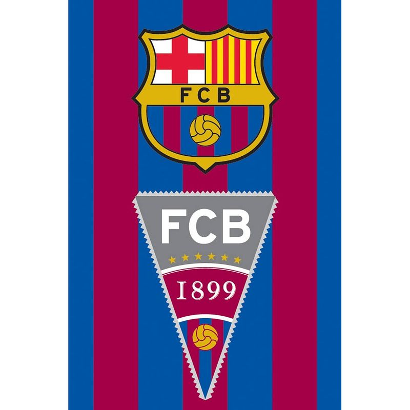 Foto van Fc barcelona handdoekje vlag en logo 40 x 60 cm blauw/rood