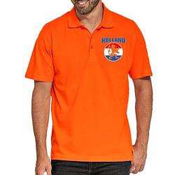 Foto van Oranje fan poloshirt / kleding holland met oranje leeuw ek/ wk voor heren l - feestshirts