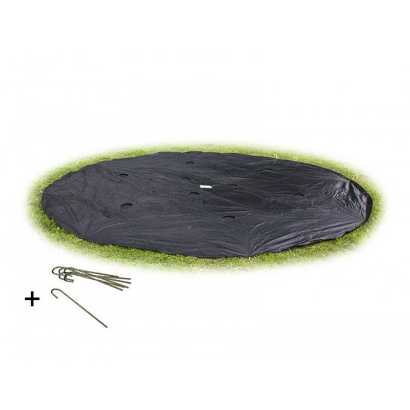 Foto van Exit supreme ground level ingraaftrampoline afdekhoes rond - 427 cm - zwart