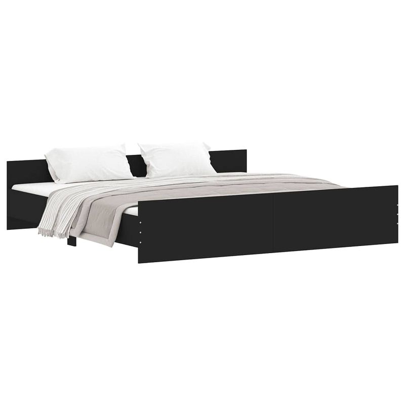 Foto van Vidaxl bedframe met hoofd- en voeteneinde zwart 180x200 cm