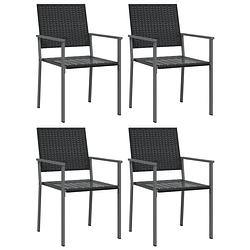 Foto van Vidaxl tuinstoelen 4 st 54x62,5x89 cm poly rattan zwart