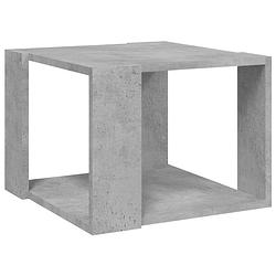 Foto van The living store praktische woonkamertafel - 40 x 40 x 30 cm - bewerkt hout - betongrijs