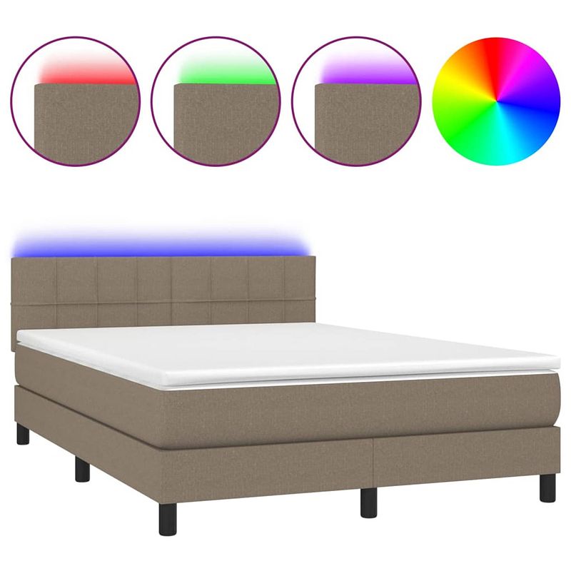 Foto van The living store boxspring bed - led-verlichting - pocketvering matras - huidvriendelijk topmatras