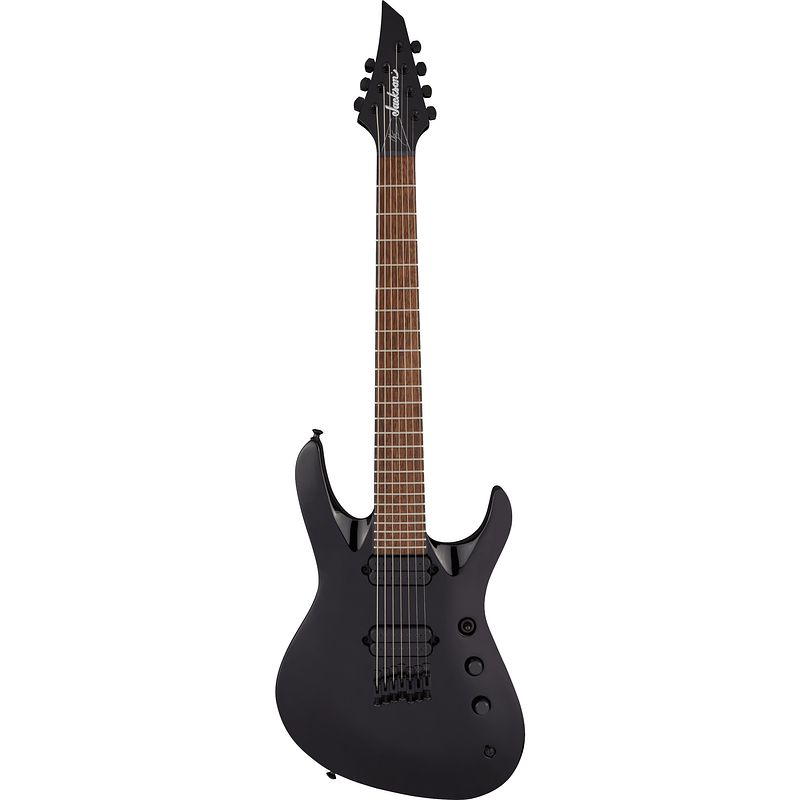 Foto van Jackson pro series signature chris broderick soloist ht7 gloss black 7-snarige elektrische gitaar