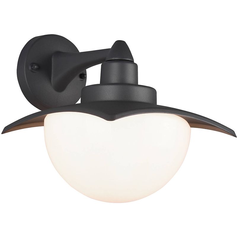 Foto van Led tuinverlichting - wandlamp buitenlamp - trion danizo - e27 fitting - spatwaterdicht ip44 - mat antraciet - aluminium