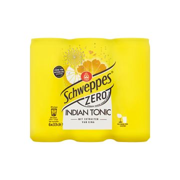 Foto van Schweppes zero indian tonic 6 x 33cl bij jumbo