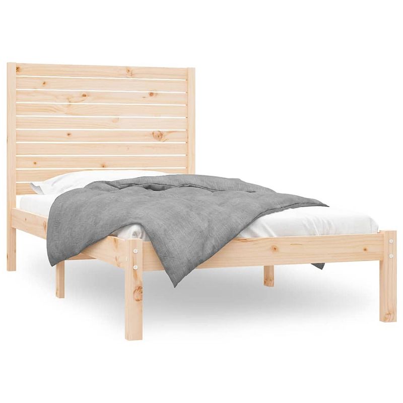 Foto van The living store bedframe grenenhout - 205.5 x 96 x 100 cm - onbehandeld massief hout