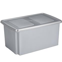 Foto van Sunware opslagbox kunststof 51 liter grijs 59 x 39 x 29 cm met deksel - opbergbox