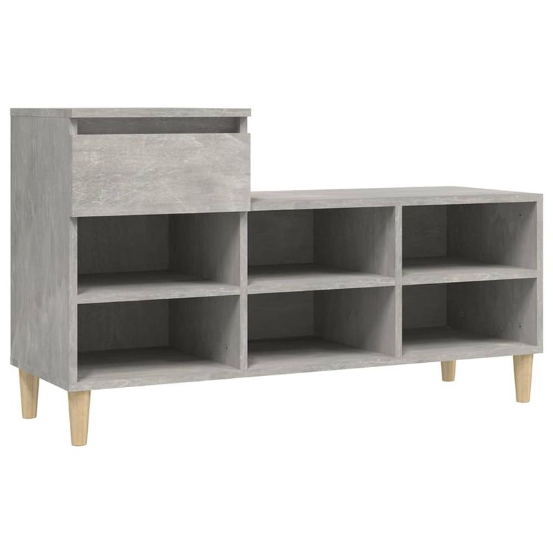 Foto van The living store schoenenkast - betongrijs - 102 x 36 x 60 cm - duurzaam bewerkt hout materiaal