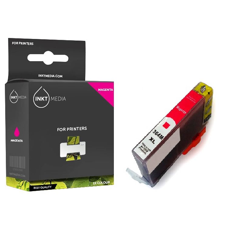 Foto van Inktmedia® -navulinkt - geschikt hp 364xl cb324ee inktcartridge magenta hoge capaciteit - navul inkt - refill inkt