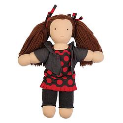 Foto van Hoppa sofia knuffelpop lappenpop met haren en kledij, 26 cm, 100% biokatoen, geschenk voor meisjes