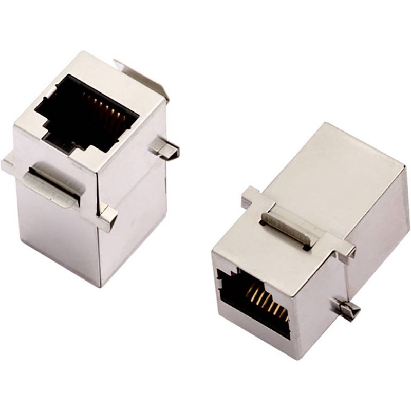 Foto van Encitech 3101s-8821 rj45-connector cat 5e 2101-0115-03 koppeling, dubbel aantal polen 8p8c zwart 1 stuk(s)