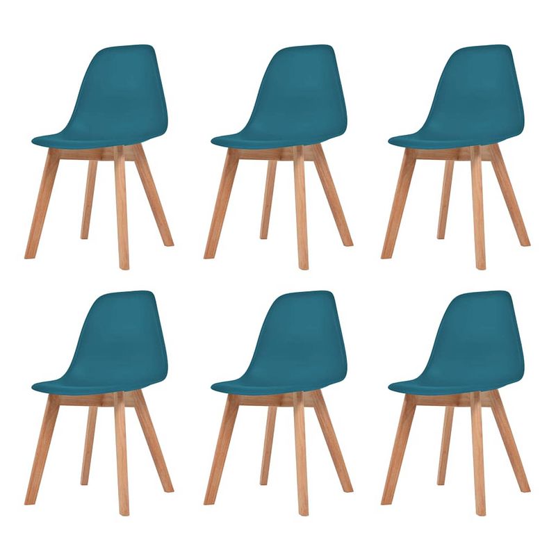 Foto van Vidaxl eetkamerstoelen 6 st kunststof turquoise