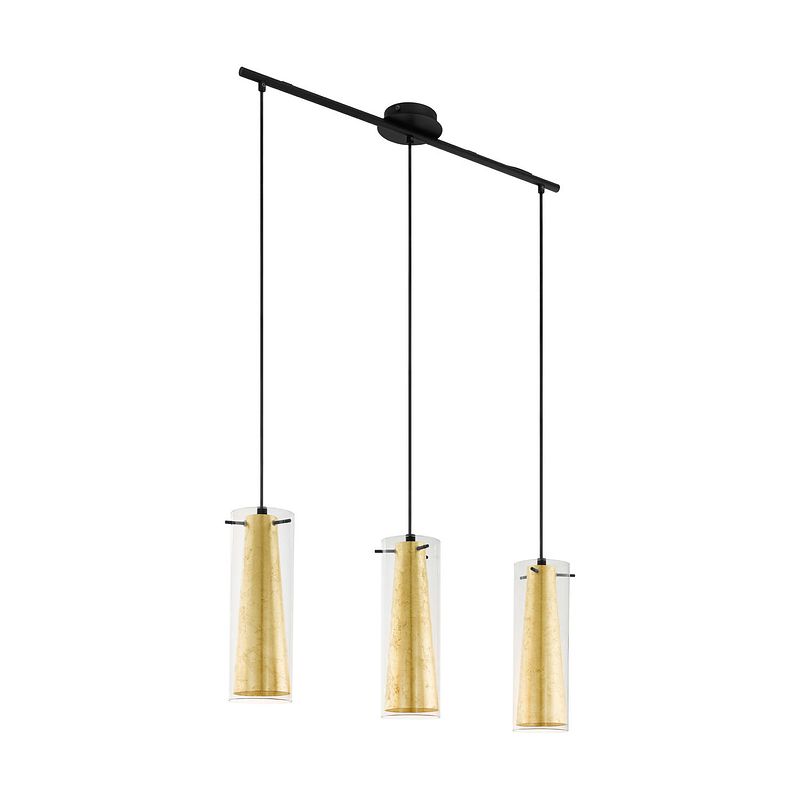 Foto van Eglo pinto gold hanglamp - e27 - 72,5 cm - zwart/goud