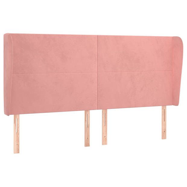 Foto van Vidaxl hoofdbord met randen 183x23x118/128 cm fluweel roze