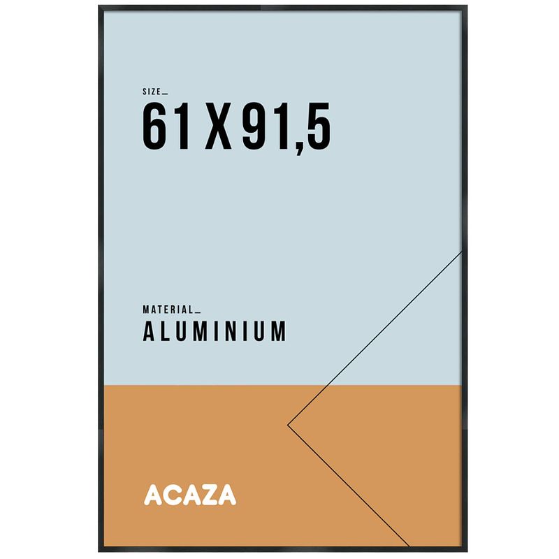 Foto van Acaza foto kader, lijst geschikt voor foto's of posters van 61 cm x 91,5 cm, aluminium, plexiglas, zwart