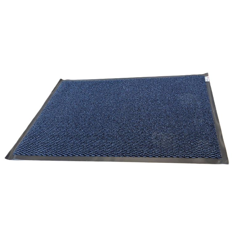Foto van Brumag anti slip deurmat/schoonloopmat pvc - blauw - 90 x 60 cm - voor binnen - deurmatten