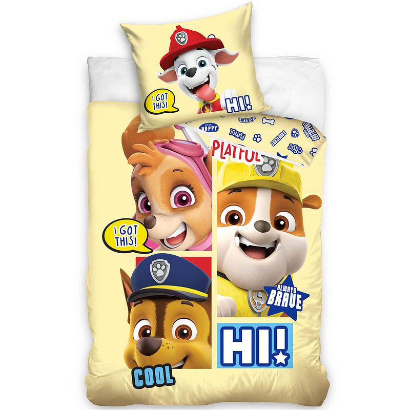 Foto van Paw patrol baby dekbedovertrek brave - 100 x 135 cm - katoen