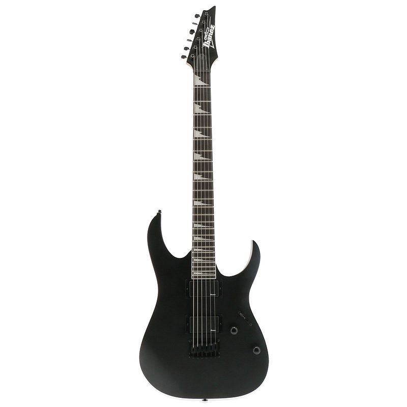 Foto van Ibanez gio grg121dx-bkf black flat elektrische gitaar