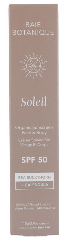 Foto van Baie botanique soleil organic sunscreen face & body