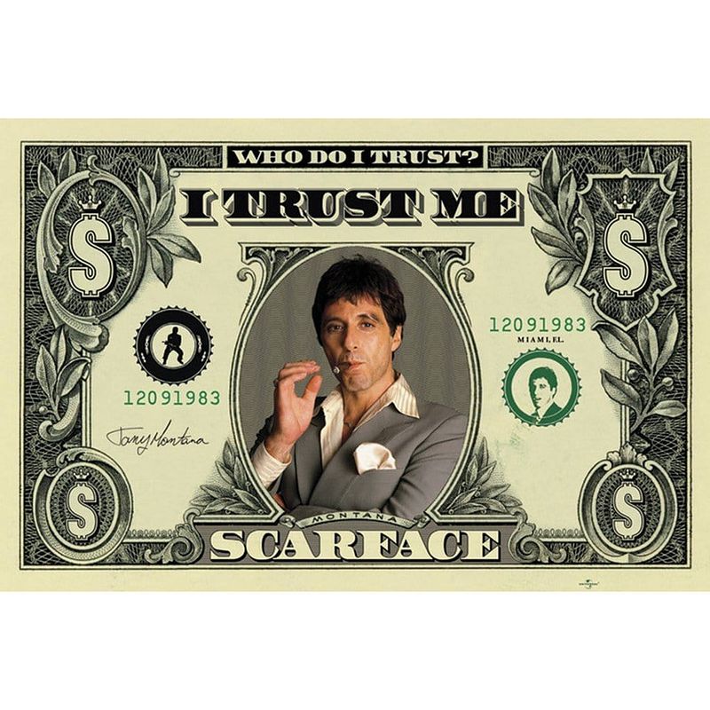 Foto van Pyramid scarface dollar poster 91,5x61cm