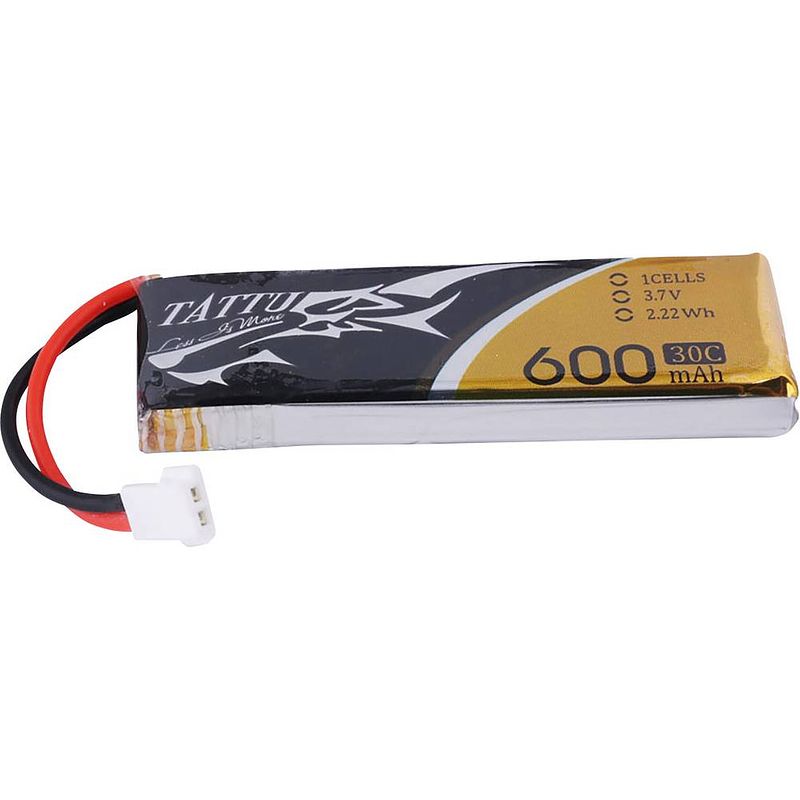 Foto van Tattu lipo accupack 3.7 v 600 mah aantal cellen: 1 30 c softcase molex stekkersysteem