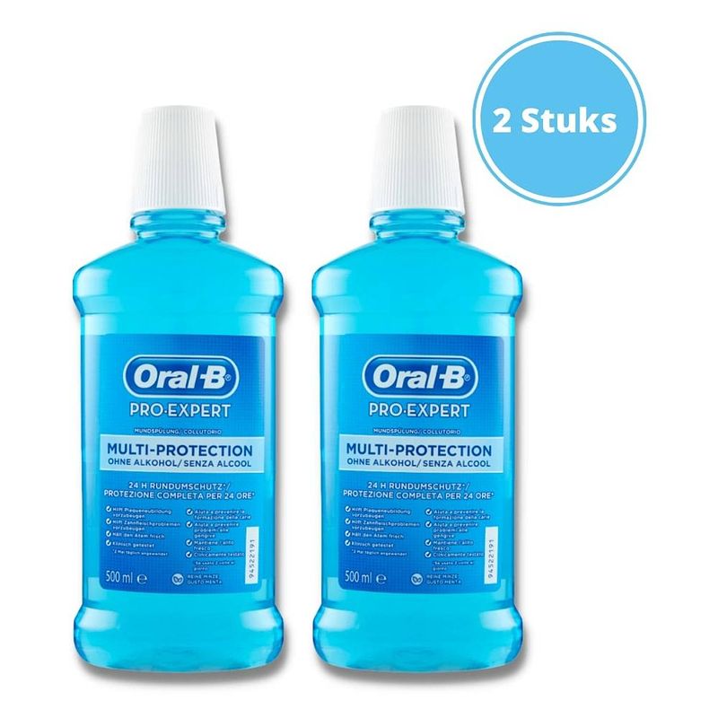 Foto van Oral-b mondwater - pro-expert multi protection 500 ml - 2 stuks