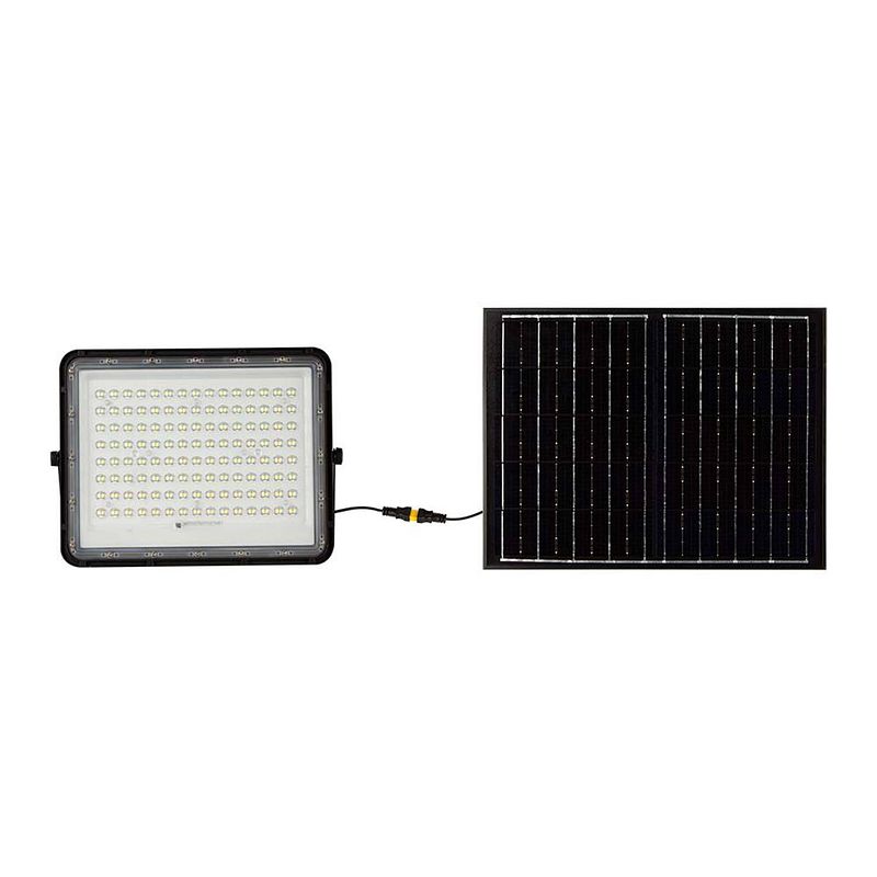 Foto van V-tac vt-180w led solar floodlight - 4000k - 16000mah - 3m kabel -