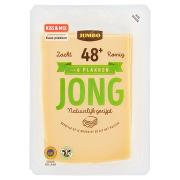 Foto van Jumbo jonge kaas 48+ plakken 190g