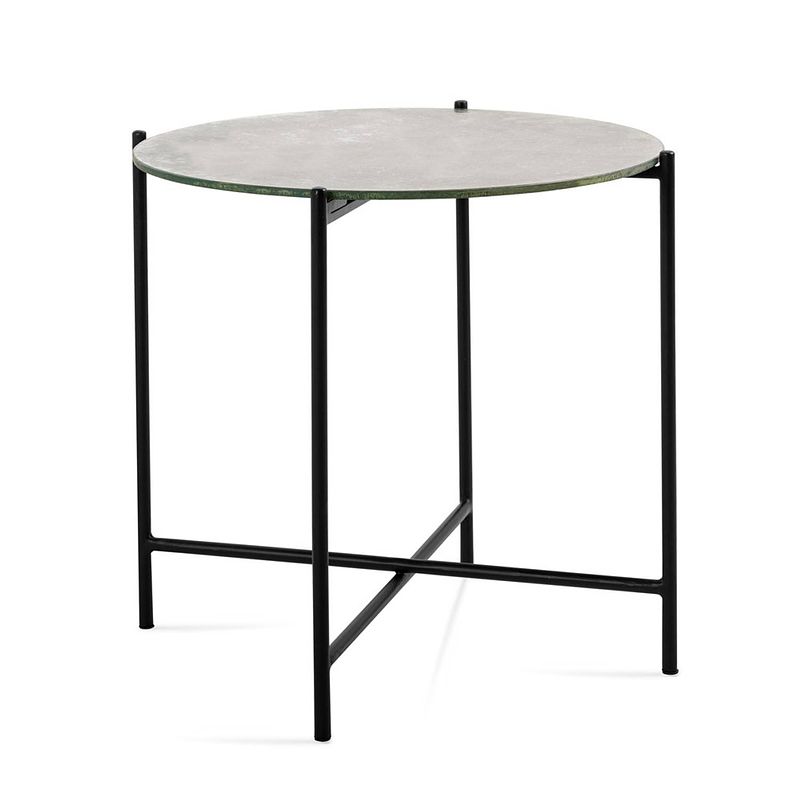 Foto van Benoa palmeto glass & iron sidetable 41 cm