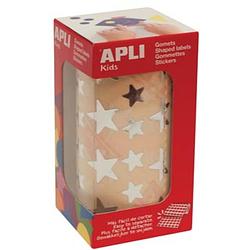 Foto van Apli kids stickers op rol, ster, 2360 stuks, metallic zilver