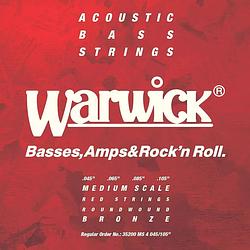 Foto van Warwick red 35200 ms 4 acoustic bronze medium scale 45-105 snarenset voor akoestische basgitaar