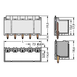 Foto van Wago 2092-3403/200-000 male behuizing-board 2092 totaal aantal polen: 3 rastermaat: 7.50 mm 100 stuk(s)