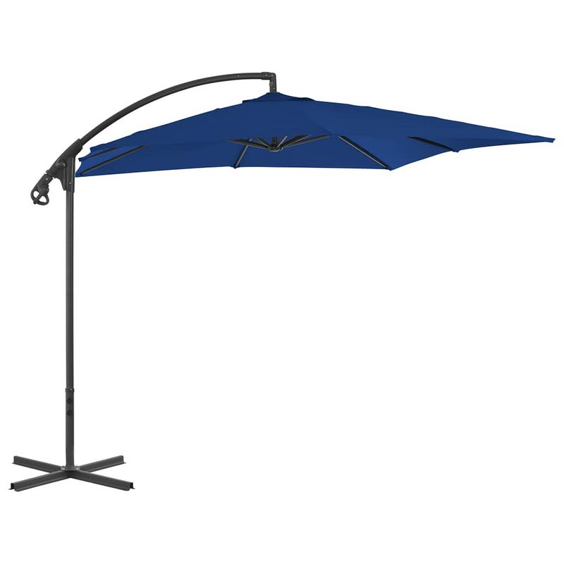 Foto van Vidaxl zweefparasol met stalen paal 250x250 cm azuurblauw